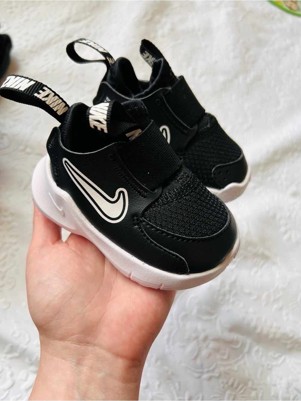 Nike Baby Black and White Slip-On Sneakers